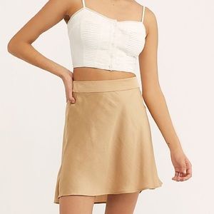 Free People Phoebe Gold Slip Skirt
